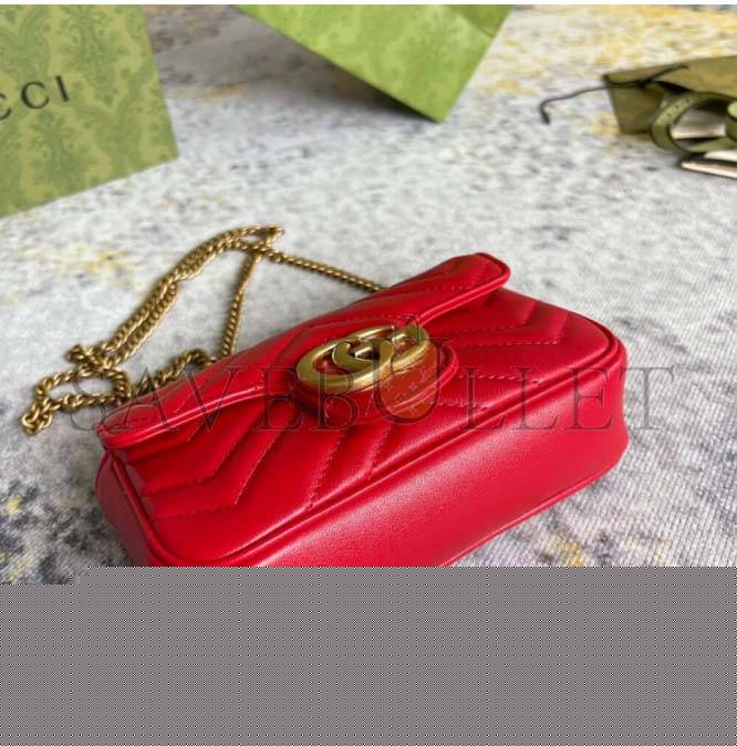 G*u*i marmont matelasse leather super mini bag 476433 (19.5*10.2*5.1cm)